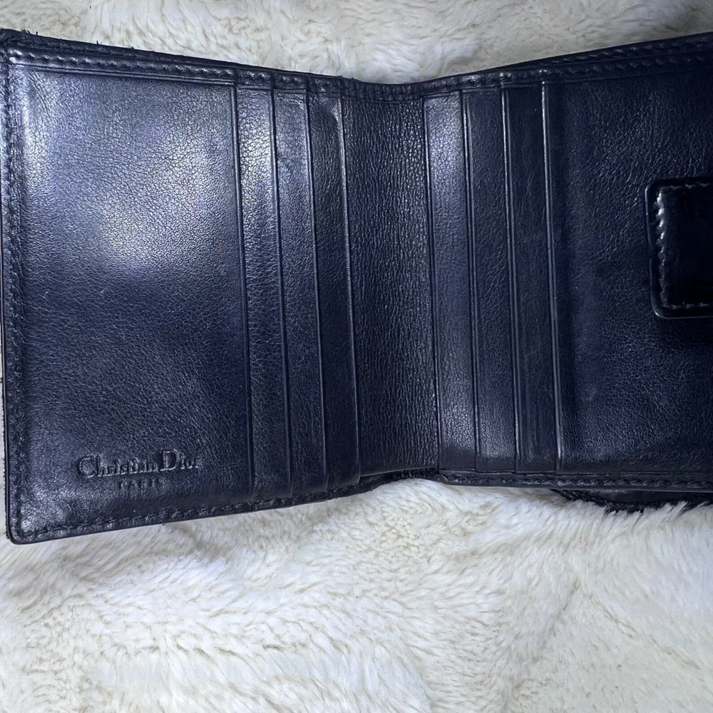 Dior Black Saddle Cloth Wallet